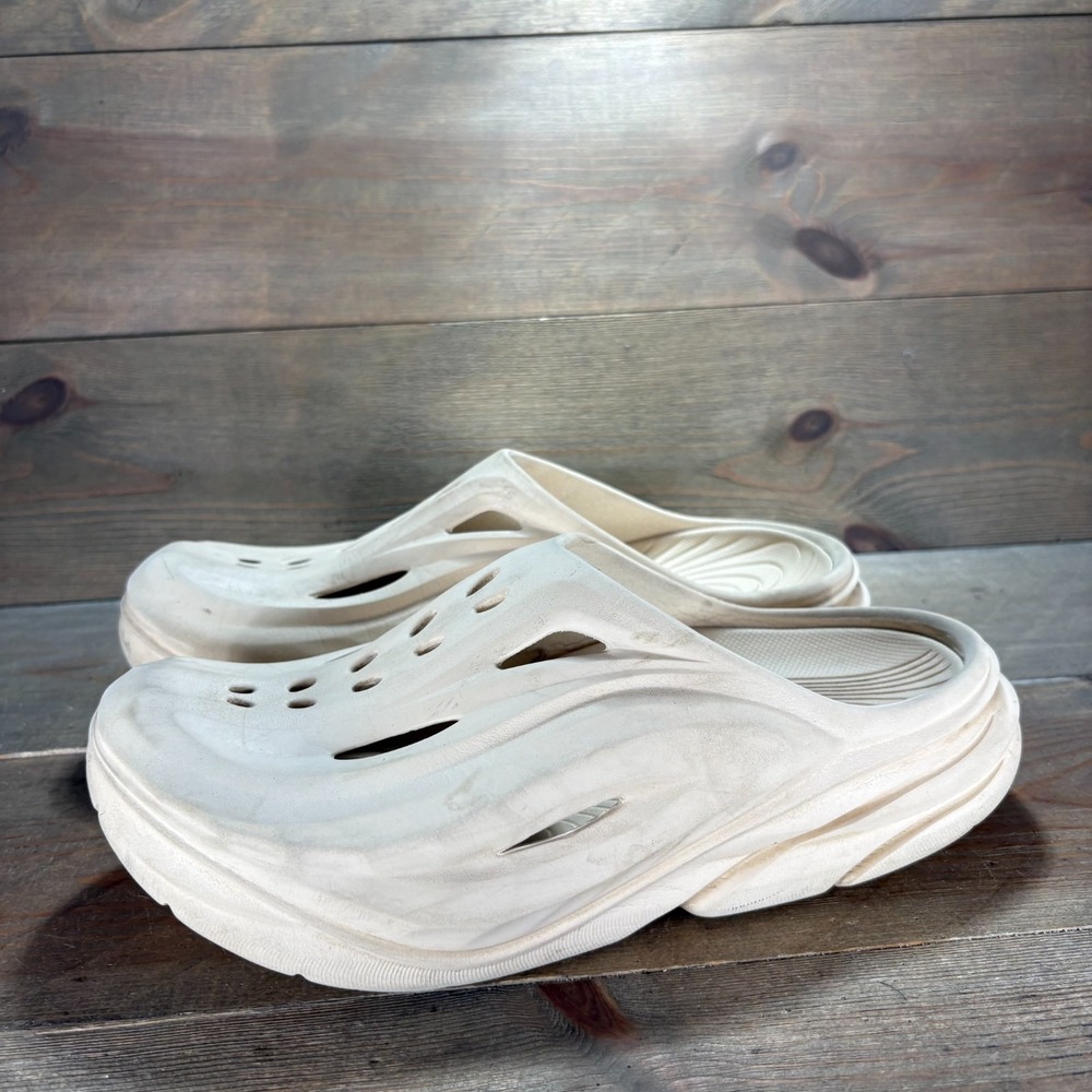 Hoka Ora Recovery Womens size 10 shoes Cream Foam Slip On Comfort clogs